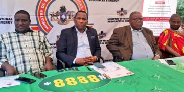 Minister Jabulani Mabuza and regional leadership follow proceedings during the launch of the Ready Boards Project at Khomba-so in the Lubombo Region.