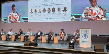 Principal Secretary Lindiwe Mbingo discusses Eswatini’s renewable energy initiatives at Sustainable Energy Week in Botswana. Photo: Ministry of Natural Resources and Energy Eswatini