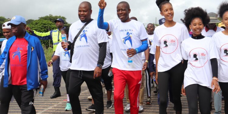 Minister Bongani Nzima encourages community wellness at Shukuma Eswatini event in Madlangemphisi Inkhundla, with vibrant sports, cultural, and youth activities highlighting local talent and dedication.