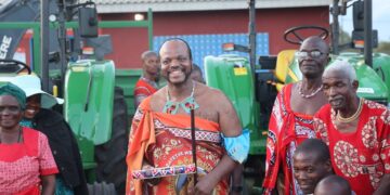 His Majesty King Mswati III during the handover of development projects at Mpolonjeni Inkhundla.