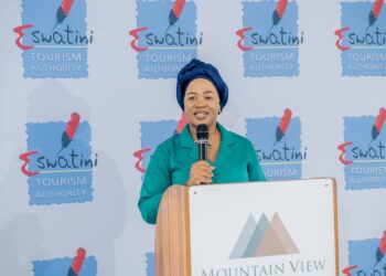 Chunky Mdluli Dlamini, head of marketing, announcing the giveaway on Friday, 21st March at the Mountain View Hotel in Mbabane.