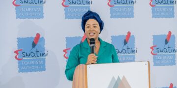 Chunky Mdluli Dlamini, head of marketing, announcing the giveaway on Friday, 21st March at the Mountain View Hotel in Mbabane.