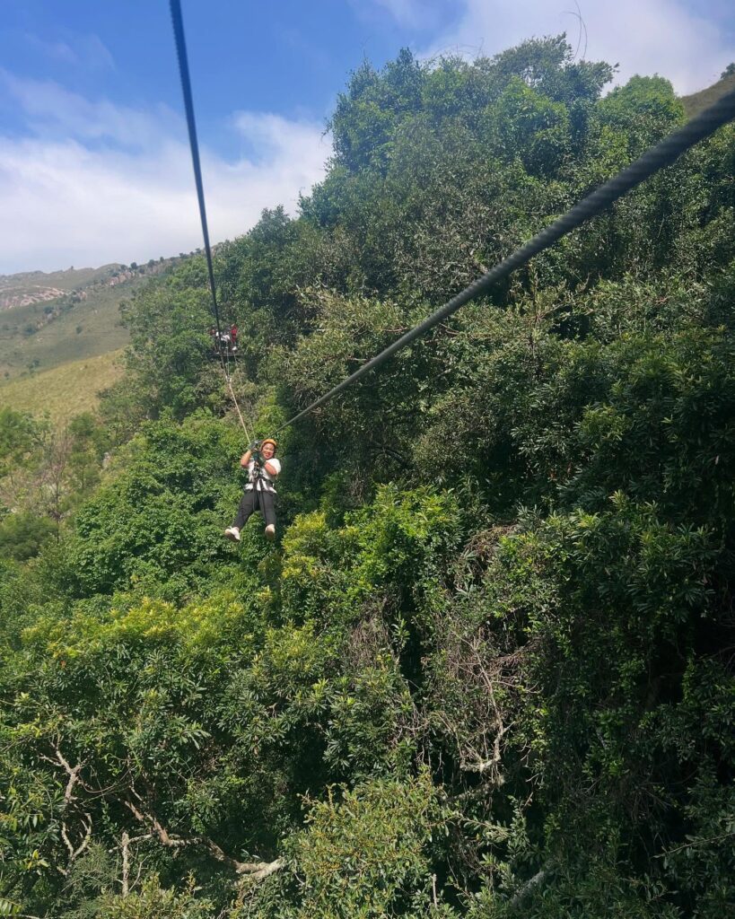 Chunky Mdluli-Dlamini enjoyed the thrilling Malolotja Canopy Tour as part of Eswatini Tourism’s Easter campaign. Photos: Eswatini Tourism