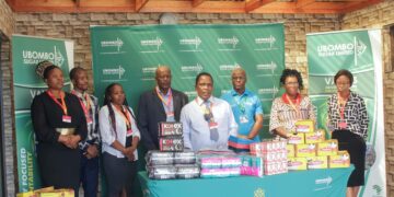 Ubombo Sugar donates school shoes and sanitary pads to local students, helping remove barriers to education.