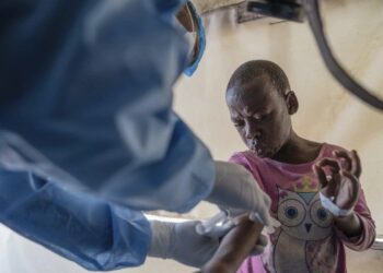 A Mpox patient receiving treatment in the DRC.