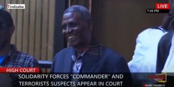 'Commander' of the Swaziland International Solidarity Forces (SISF) Thabo Kunene in court. Photo: Screengrab from Channel Yemaswati