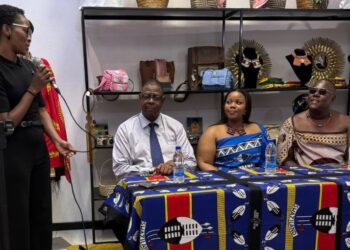 HRH Princess Sakhizwe answers questions from the media during the press conference for the Made in Eswatini Consumer Fair.