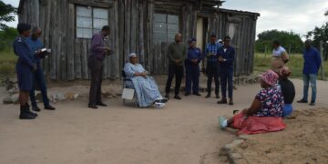 Deputy Prime Minister Thulisile Dladla during a site visit to vulnerable households in Madlangemphisi Inkhundla.