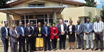 Dr. Loretta Mkhonta, CEO of ESHEC, representing Eswatini’s higher education sector in a high-level delegation with the European Union to discuss national development and skills advancement.