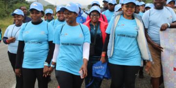 Participants of the Autism Challenge Hike come together in unity at Tfutjana Mount Resort. Photos: Autism Eswatini