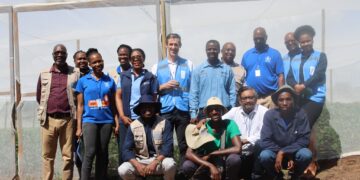 Young members of the Njelu Youth Group prepare their field for baby vegetable production with support from UN agencies. Photo: UNDP Eswatini