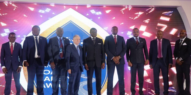 Prime Minister Russell Dlamini with stakeholders and award recipients at the Kofi Annan Road Safety Awards in Ezulwini.