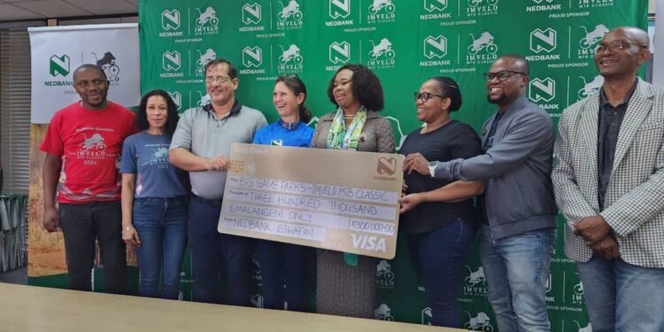 Officials from Nedbank Eswatini and Big Game Parks at the launch of the 2025 Imvelo MTB Classics.