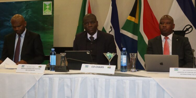 Ministers Mpotjoane and Lamola during the BNC talks in Maseru, reaffirming bilateral cooperation.