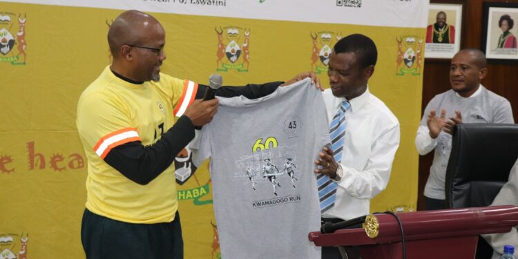 Minister Appolo Maphalala launches the 2025 KwaMagogo Legacy Run at the Manzini Council Chambers.