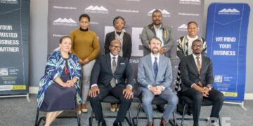 BE President Mvuselelo Fakudze and US Embassy representative Allen Hodges lead discussions in Mbabane on trade relations, tariffs, and new partnership opportunities, joined by newly introduced Economic and Public Affairs Officer, Carly Van Orman.