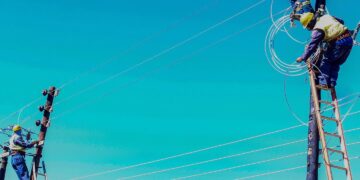 EEC workers carrying out maintenance on power lines