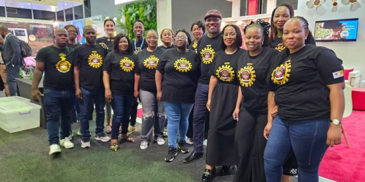 Honourable Sikhumbuzo Dlamini, Acting Minister for Tourism and Environmental Affairs, pictured with Eswatini tourism stakeholders during the Africa Travel Indaba in Durban.