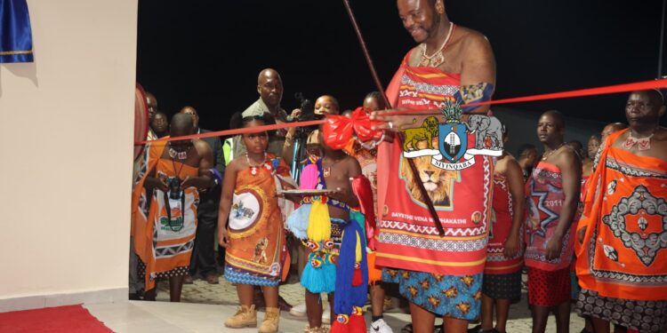 His Majesty King Mswati III tours the newly rebuilt Hosea Inkhundla centre during the official launch of development projects worth over E60 million in the Shiselweni Region on April 30, 2025.