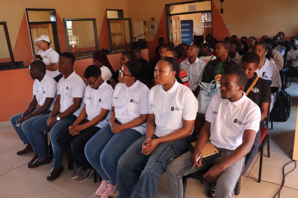 Young people and community members in attendance at the Lavumisa Community Hall as the Youth Digital Skills Training Programme officially kicks off.