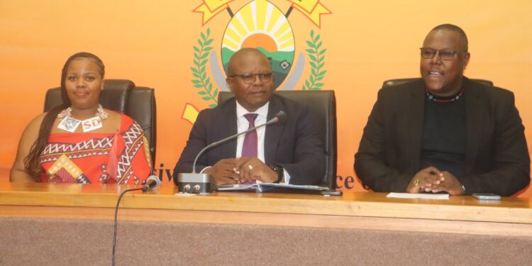Minister Manqoba Khumalo addresses stakeholders during the Eswatini Consumer Fair Report Presentation in Mbabane.