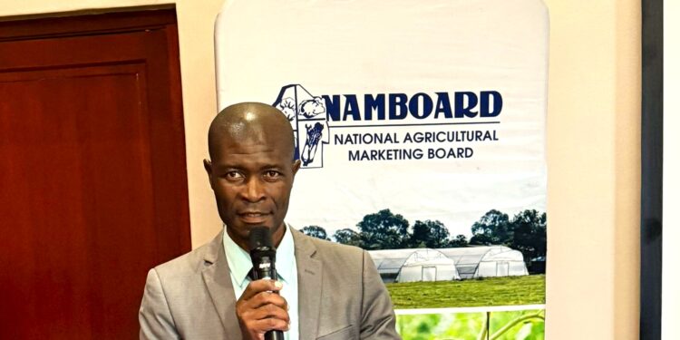 NAMBoard CEO Bhekizwe Maziya addresses delegates during the opening session of the GLOBAL G.A.P. training workshop in Eswatini.