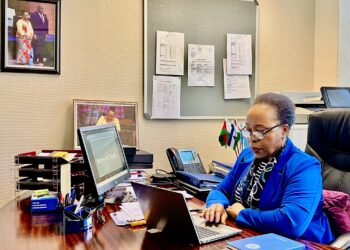 Ms. Angele Makombo N’tumba, SADC Deputy Executive Secretary for Regional Integration, addresses African finance ministers during a virtual meeting on 5 May 2025
