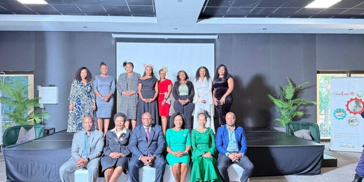 Commerce Minister Manqoba Khumalo pictured with participants at the Women in STEM Networking Event held at the Royal Villas in Ezulwini.