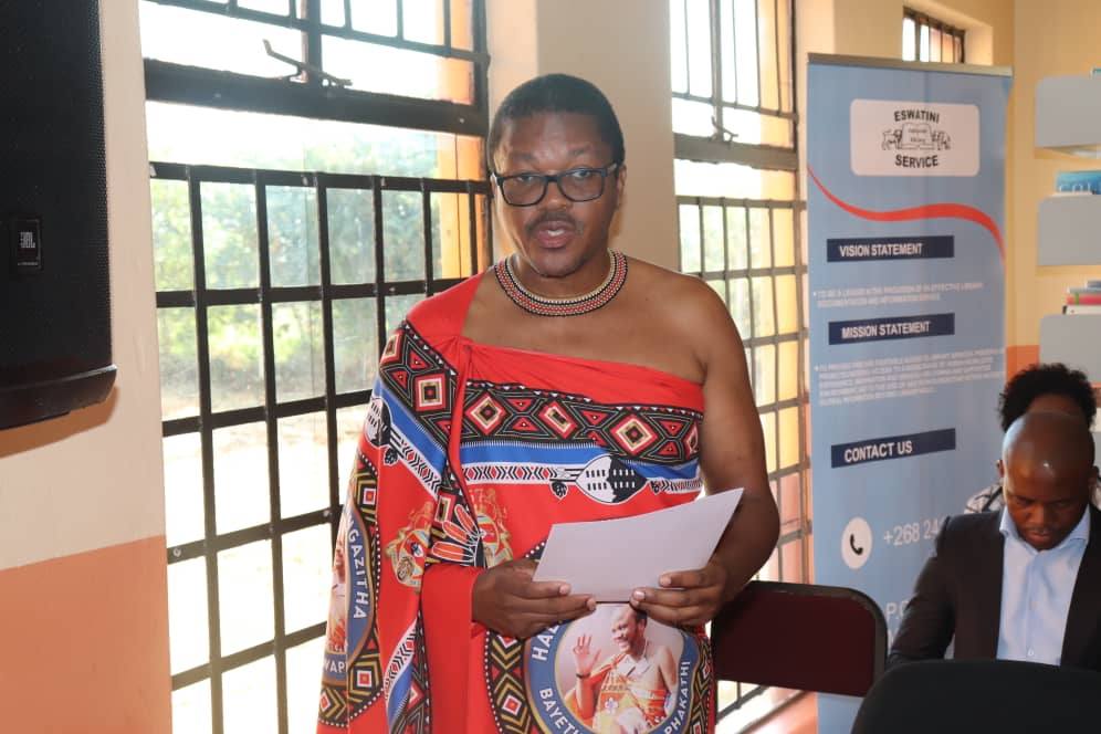 ESCCOM CE Mvilawemphi Dlamini seated at the Lavumisa event, where he spoke about the vital role of youth in shaping Eswatini’s economic and digital future.