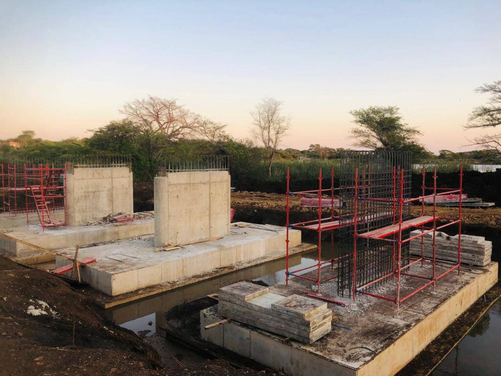 Ongoing construction of the KaLokhayiza Pier Bridge along the D89 road, expected to boost connectivity between KaLanga and Jabula.