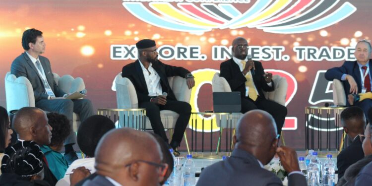 MTN Eswatini CEO speaks during a panel session at the Eswatini Investment Conference 202