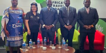 Eswatini’s Acting Minister for Tourism, Honourable Skhumbuzo Dlamini, speaks at the African Ministers’ Roundtable during the Africa Travel Indaba 2025 in Durban.