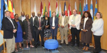 Officials from the European Union, GIZ, Eswatini government ministries, parastatals, and Business Eswatini pose for a group photo after a planning session on the €14 million Skills for Youth Employability, Entrepreneurship and Empowerment programme held in Mbabane.