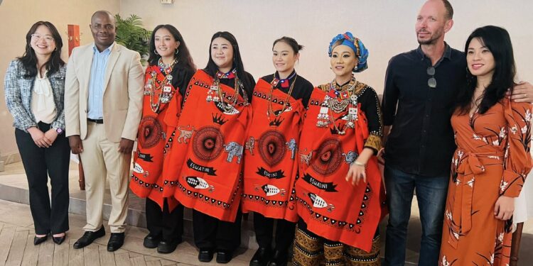 ABAO and the Nanguaq Girls arrive in Eswatini ahead of their debut performances at the 2025 MTN Bushfire Festival. They were welcomed at a media briefing attended by ETA CEO Vusie Dlamini, MTN Bushfire Director Jiggs Thorne, and Taiwan Embassy officials.