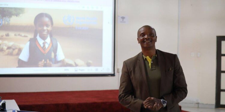 Sbu Mngadi delivers a session on AI-powered health communication during a training for health professionals at Sibane Sami Hotel. Photo: Stratcom