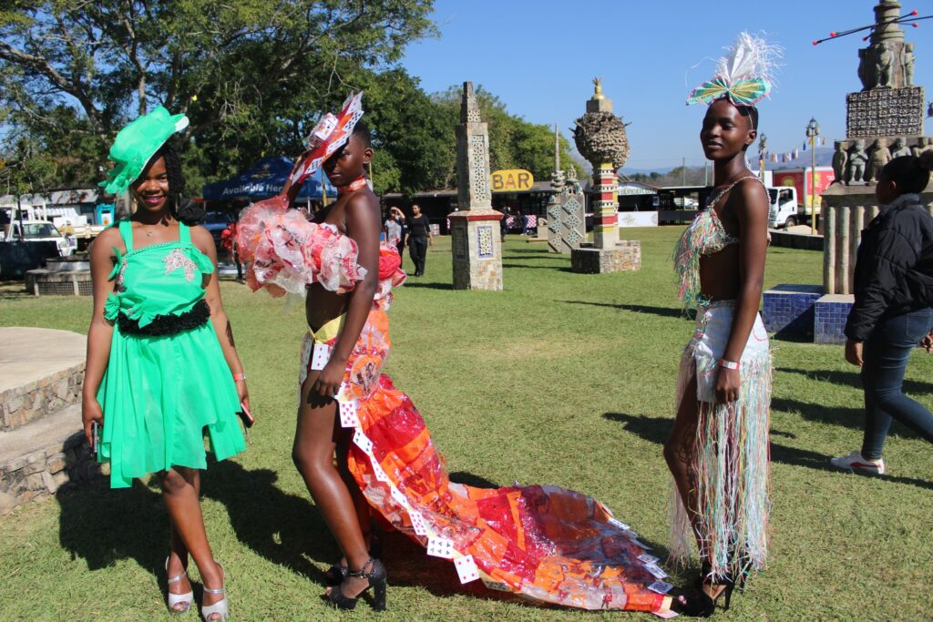 High school students from across Eswatini perform song and dance pieces at the EU Bushfire Schools Festival, celebrating youth creativity and sustainability. Malkerns, Eswatini – 20250529 – School’s Festival, Bushfire 2025. Photo: Bram Lammers / MTN Bushfire