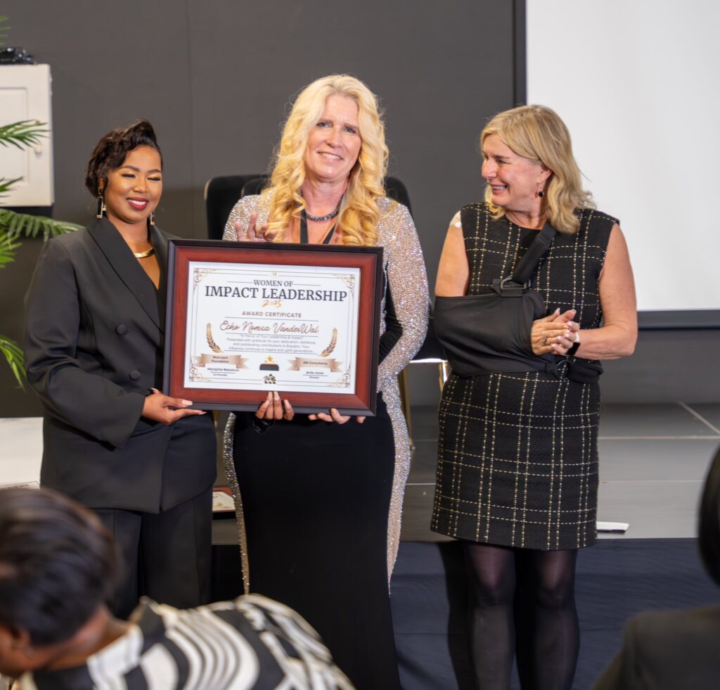 Echo Nomsa VanderWal, Executive Director at The Luke Commission and Co-founder of Luvelo Innovation Hub, received recognition for her philanthropic innovation and community impact.
Photo by Lijoye