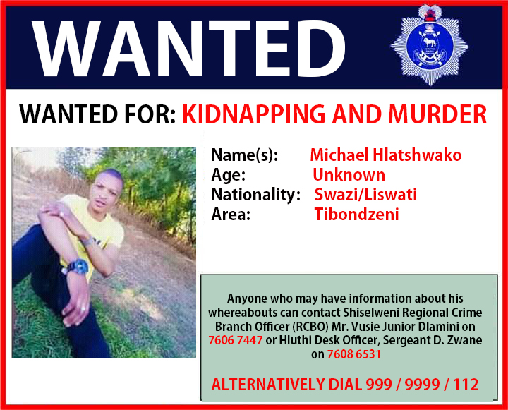Wanted: Michael Hlatshwako sought in child kidnapping, murder case