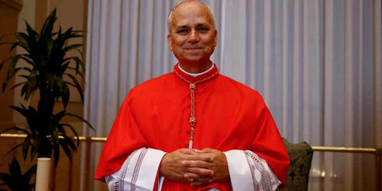 Cardinal Robert Francis Prevost poses after being elevated to the rank of cardinal at the Vatican, September 30, 2023. REUTERS/Yara Nardi/File Photo