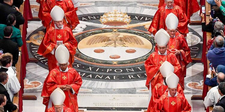 Cardinals from around the world gather at St Peter's Basilica in Vatican City to begin the secretive process of electing a new pope.