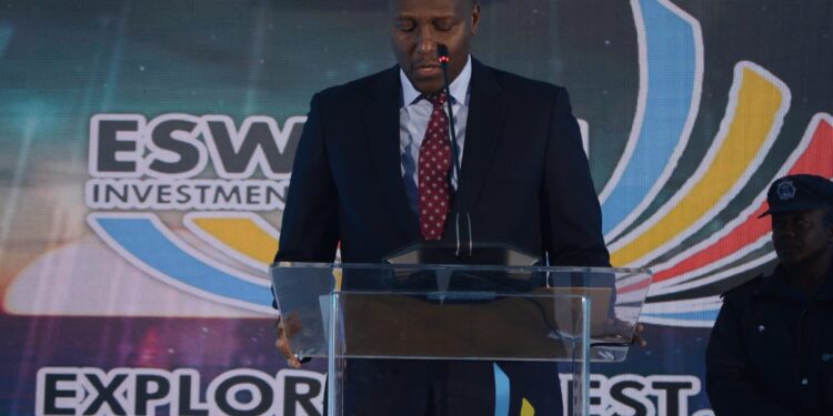 Prime Minister Russell Dlamini delivers the keynote address during the opening of Eswatini’s first-ever Investment Conference at Sharma House, Ezulwini.