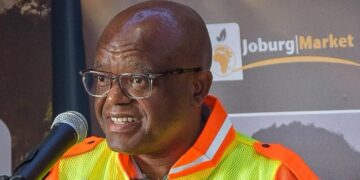 Mayor Dada Morero addresses the media at the April 30, 2025 press briefing, ahead of Johannesburg hosting the global WUWM Conference focused on food systems, trade, and sustainability.