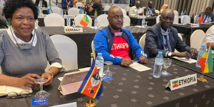 Ntombi Masango of EOCGA attends the Chef de Mission meeting in Algiers, Algeria