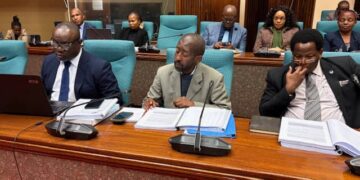 From left Makhosini Mndawe Mongi Dlamini Senior Secretary and Antony Dlamini under Secretary