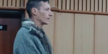 Simon Conway in court today on charges of assault (pic: Lindelwa Myeni)