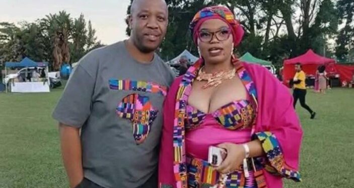 Nelly Luju Ndlovu and her partner Nhlanhla Shongwe, crowned Best Dressed Couple 2025 at the Makoti Festival, pictured in their award-winning outfits at Malkerns Country Club.