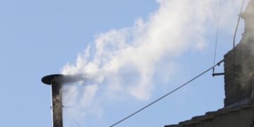 White smoke billows from the chimney of the Sistine Chapel during the conclave to elect a new pope, at the Vatican, Thursday, May 8, 2025. (AP Photo/Andrew Medichini)