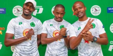 Asiphile Nkabane, Strength and Conditioning, Nhlanhla Hlongwa, 1st Assistant coach, and Tebogo Modise. (courtesy pics)