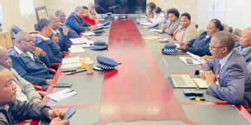 Deputy Prime Minister's Office officials meet with senior members of the Royal Eswatini Police Service in Mbabane on Monday to discuss urgent measures to combat child violence through community-led initiatives.