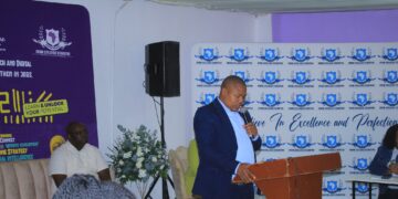 Council Chairperson speaks at the launch of the Digital Africa Talents for Start-Up Programme at IRDM College Eswatini. Photo by Malkerns Town Council.